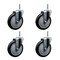 Service Caster 5 Inch Black Polyurethane Wheel Swivel 34 Inch Threaded Stem Caster Set Service Caster SCC-TS20S514-PPUB-BLK-34212-4 - alternate 1